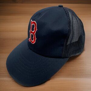 Vintage BOSTON RED SOX TRUCKER SnapBack Hat Cap MESH BACK MCDONALDS BASEBALL